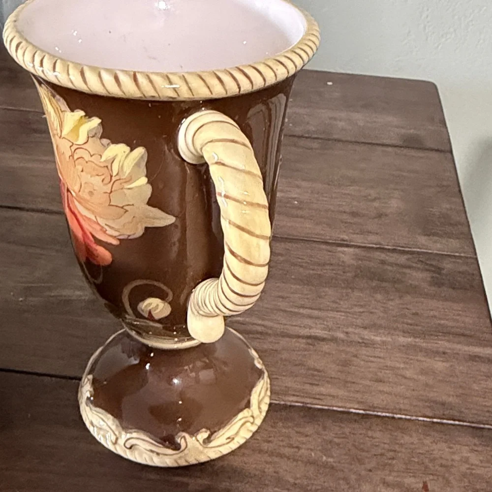 Certified International Savannah Raymond Waites Floral Bowl & Mug Set Brown